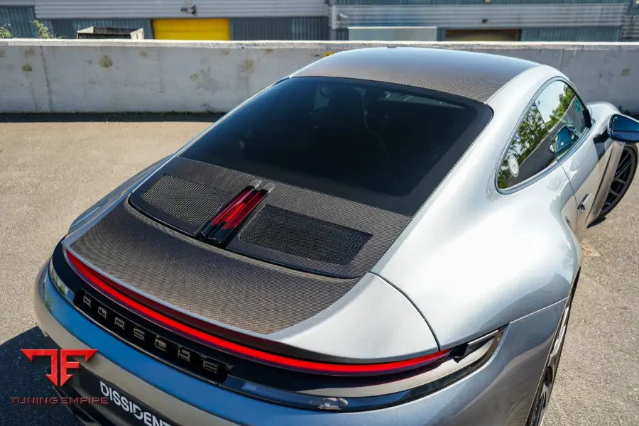 Porsche 911 992.1 carbon engine cover fitted