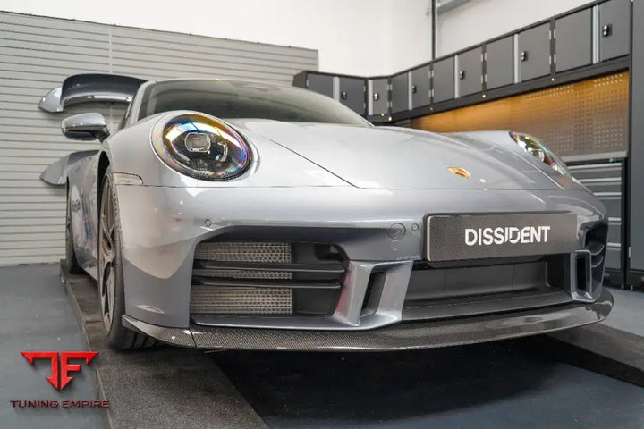 Porsche 911 992.2 Sport Design carbon front lip fitted