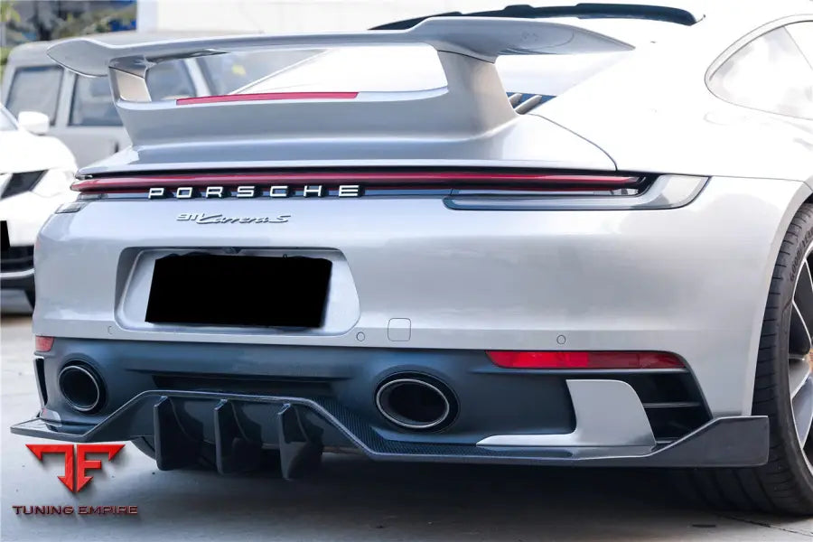 PORSCHE 911 / 992 CARRERA & TARGA SPORT DESIGN BUMPER WP STYLE DRY CARBON FIBER REAR LIP BSD
