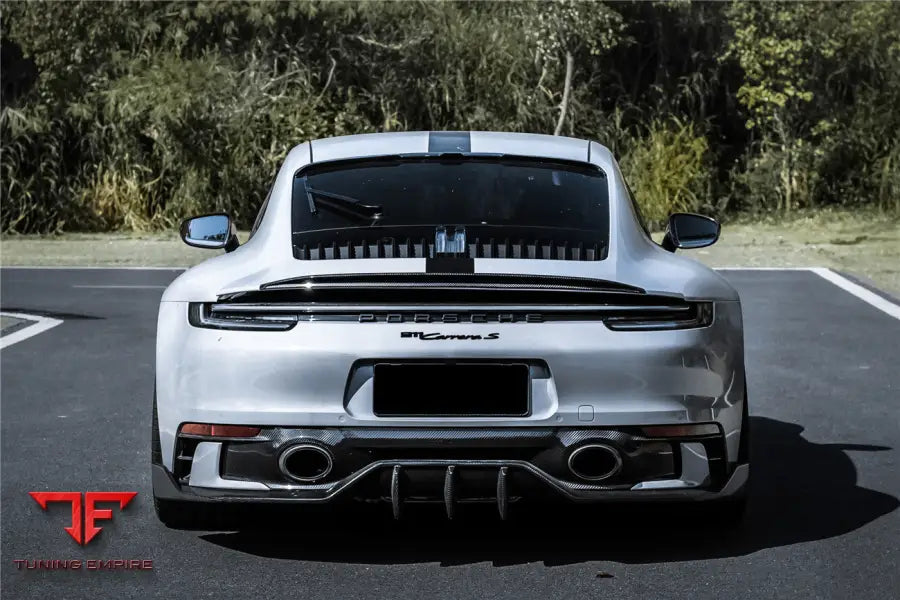 PORSCHE 911 / 992 CARRERA & TARGA SPORT DESIGN BUMPER WP STYLE DRY CARBON FIBER REAR LIP BSD