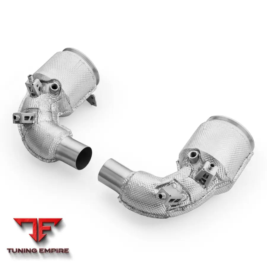 PORSCHE 911 992 TURBO / TURBO S DOWNPIPE WITH CATALYTIC CONVERTER AND HEAT SHIELD