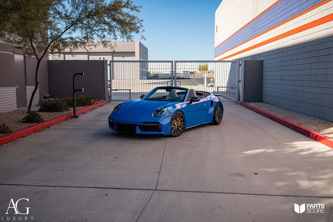 Porsche 911 Turbo S 992 on custom forged wheels