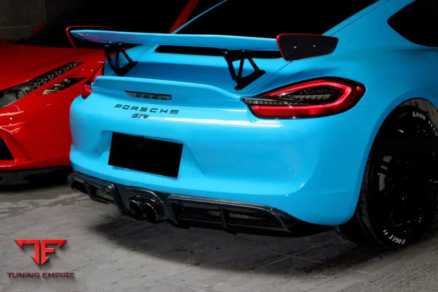 PORSCHE 981 / BOXSTER / CAYMAN GT4 STYLE CARBON FIBER REAR DIFFUSER BSD