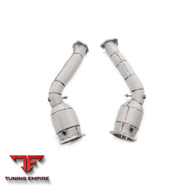 PORSCHE CAYENNE TURBO 958 4.8T STAINLESS STEEL RAZOR EXHAUST DOWNPIPE WITH HEAT SHIELD