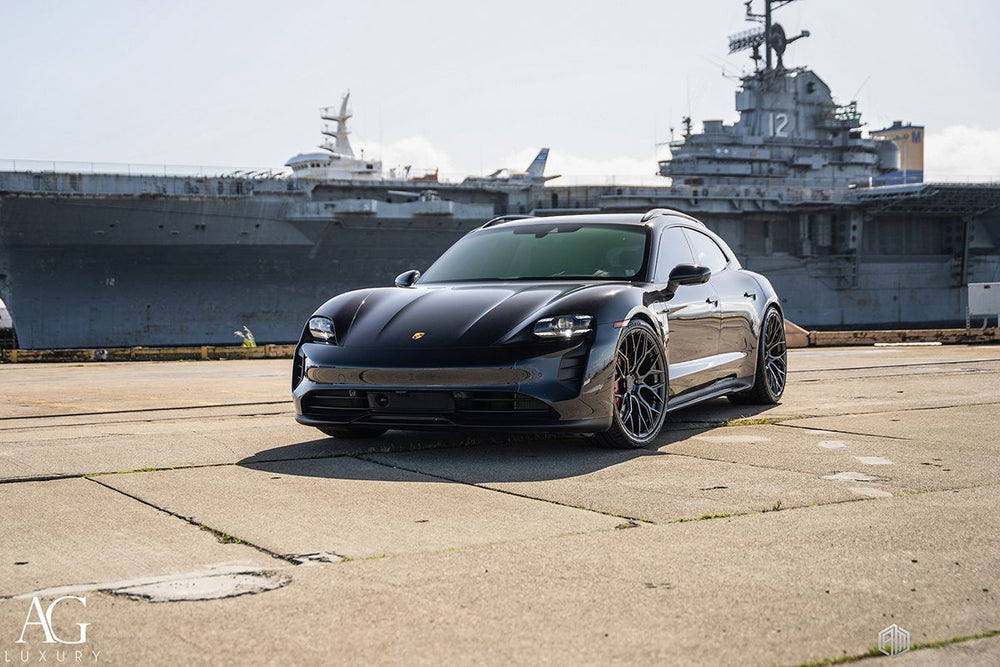 Porsche Taycan Sport Turismo on custom forged wheels