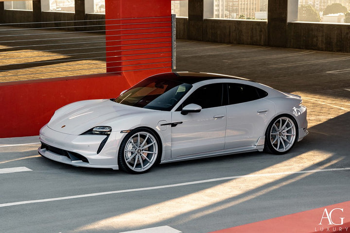 Porsche Taycan Techart on custom forged wheels