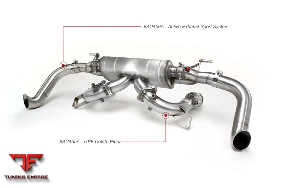 QUICKSILVER AUDI R8 V10 (WITH GPFS) SPORT EXHAUST WITH SOUND ARCHITECT™ OR GPF DELETE PIPES (2020 ON EURO SPEC)
