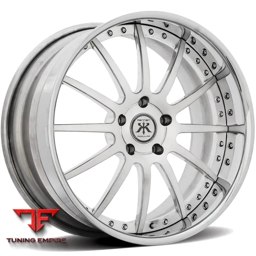 Rennen R12 forged wheel, brushed face with polished lip
