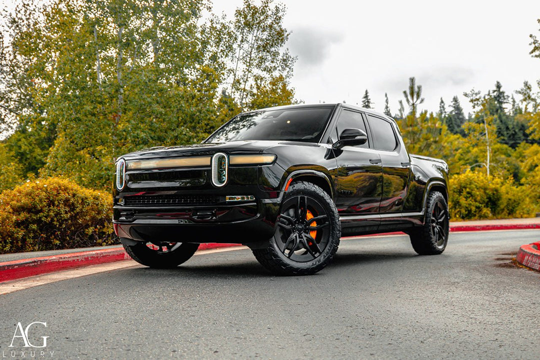 Rivian R1T on custom forged wheels