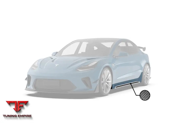 ROBOT Tesla Model 3 ’HACKER’ Side Skirts (2017–2023 pre-facelift) - Side Skirts