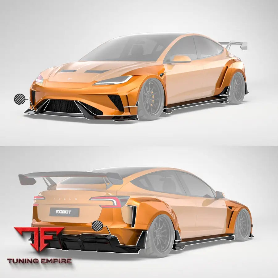 ROBOT Tesla Model 3 Highland 2024+ ’HACKER’ Widebody FRP & Partial Carbon Full Kit - Full Body Kits