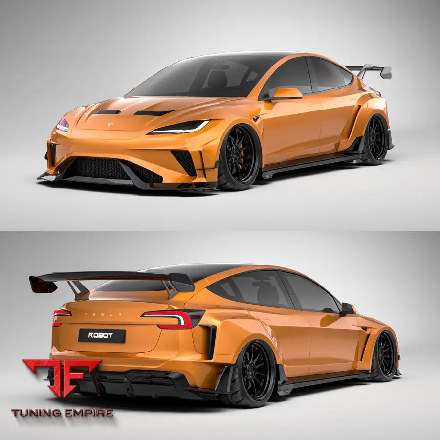 ROBOT Tesla Model 3 Highland 2024+ ’HACKER’ Widebody FRP & Partial Carbon Full Kit - Full Body Kits