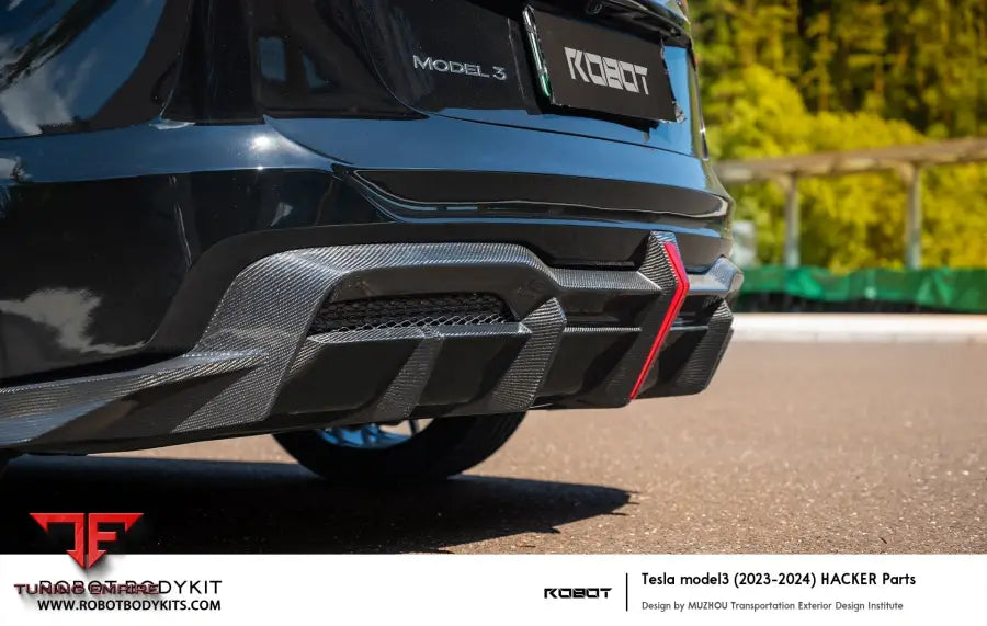 ROBOT Tesla Model 3 Highland ’HACKER’ Rear Bumper & Diffuser - Rear Bumpers & Diffusers