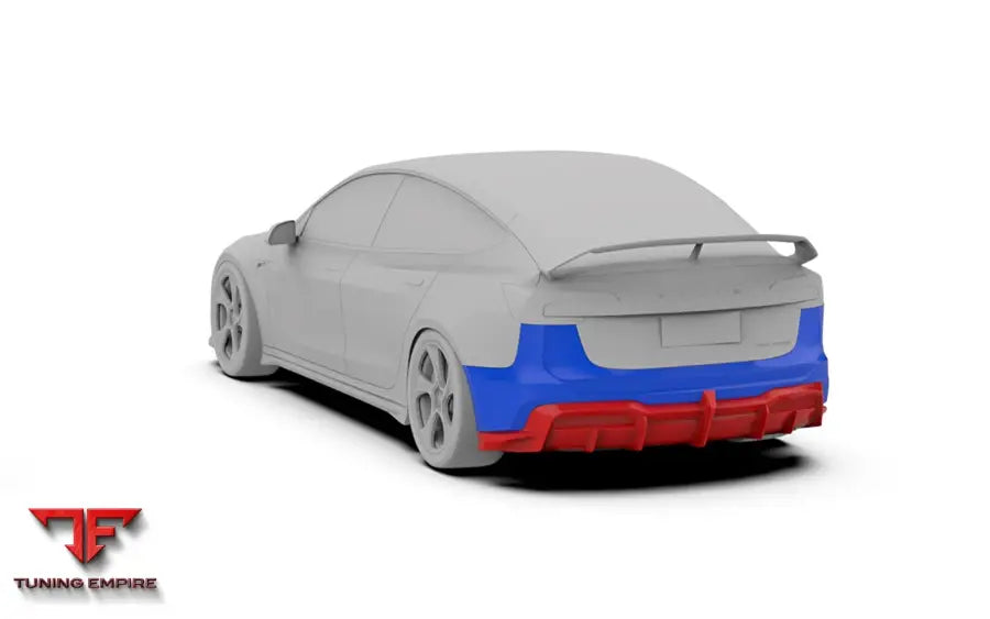ROBOT Tesla Model 3 Highland ’HACKER’ Rear Bumper & Diffuser - Rear Bumpers & Diffusers