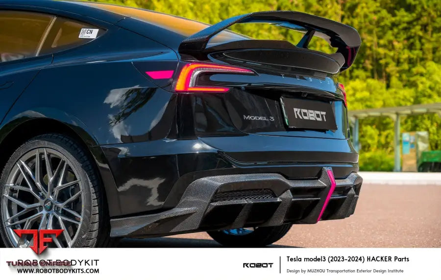 ROBOT Tesla Model 3 Highland ’HACKER’ Rear Bumper & Diffuser - Rear Bumpers & Diffusers