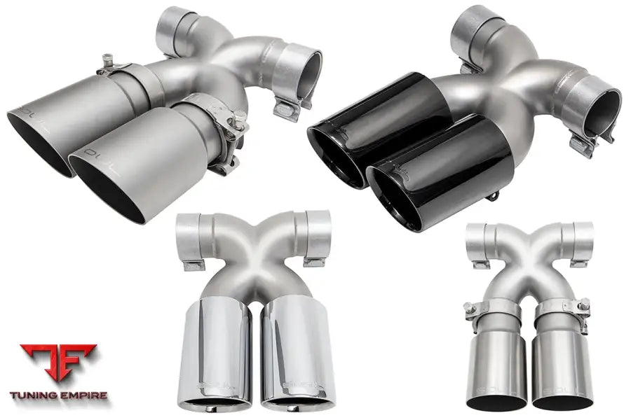 SOUL Porsche 718 bolt-on X-pipe with tips