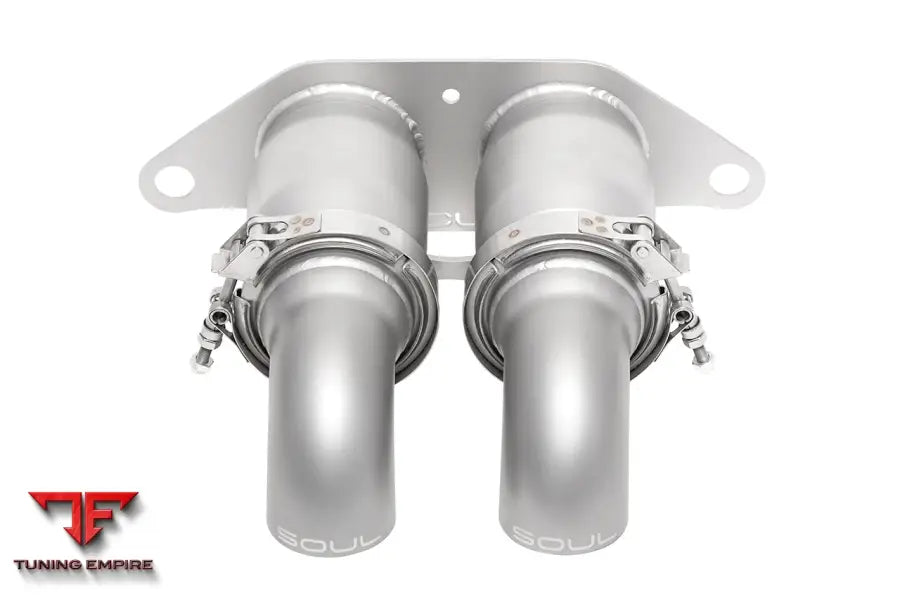 SOUL Porsche 991 GT3 bolt-on resonated turn down exhaust tips