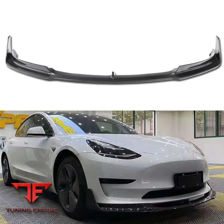 TESLA MODEL 3 CARBON FIBER FRONT LIP 2017-2019Y