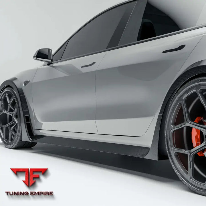 TESLA MODEL 3 CARBON FIBER SIDE SKIRTS