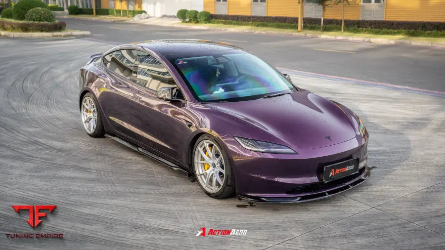 TESLA MODEL 3 HIGHLAND 2024-ON ABS ACTION AERO SERIES FRONT LIP - Front Lip