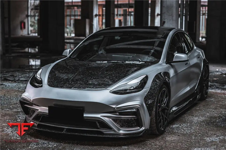 TESLA MODEL 3 IMP PERFORMANCE CARBON FIBER SIDE SKIRTS WITH UNDER BOARD BSD