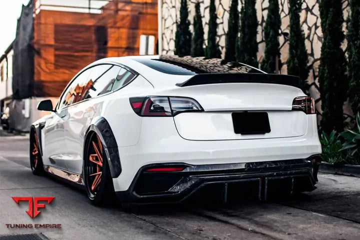 TESLA MODEL 3 IMP PERFORMANCE PARTIAL CARBON FIBER REAR BUMPER BSD