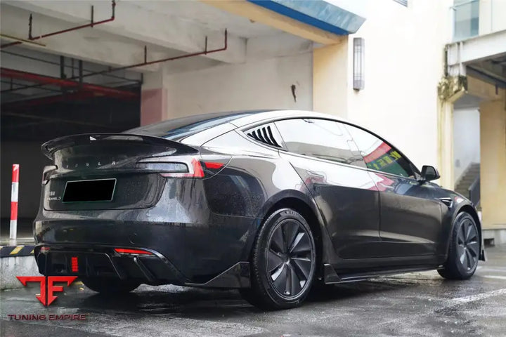 TESLA MODEL 3 LCI TURBO STYLE CARBON FIBER PATTERN LOOK BODY KIT BSD