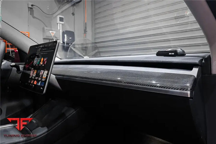 TESLA MODEL 3Y OEM STYLE AUTOCLAVE CARBON FIBER DASHBOARD TRIM INTERIOR REPLACEMENT BSD