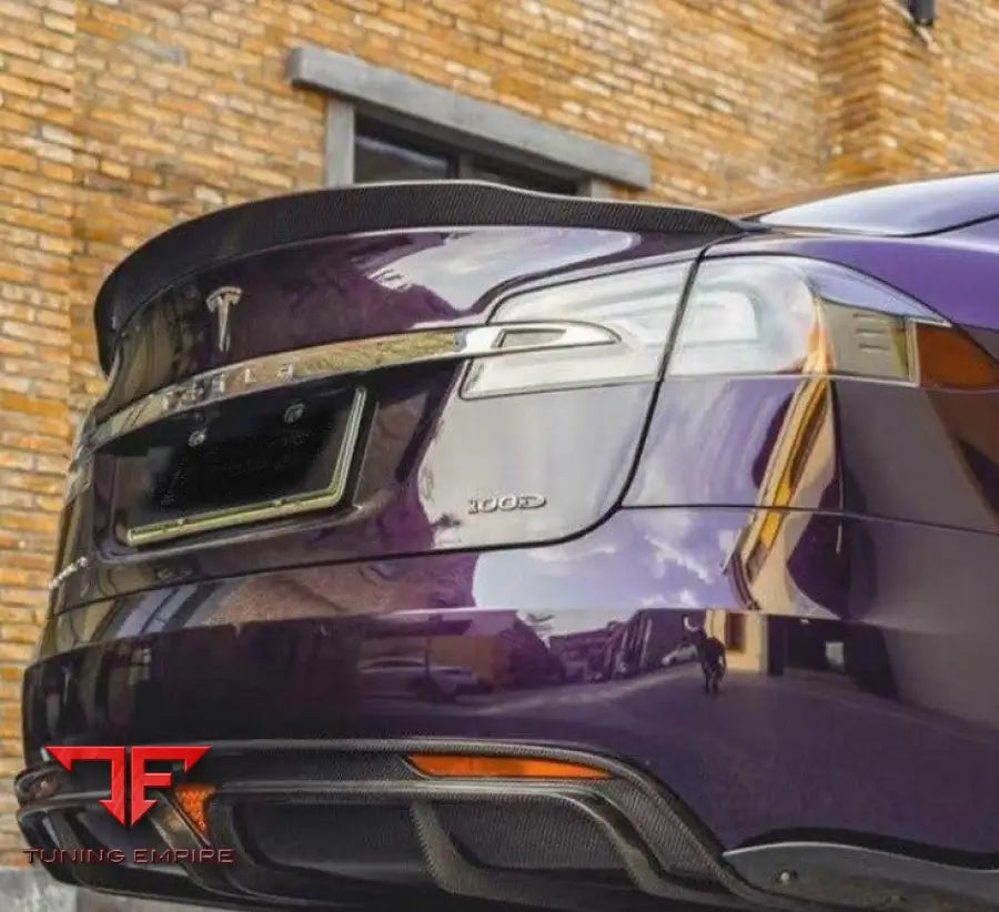 TESLA MODEL S 1st & 2nd GEN SEDAN CARBON FIBER REAR DUCK BILL TAIL SPOILER