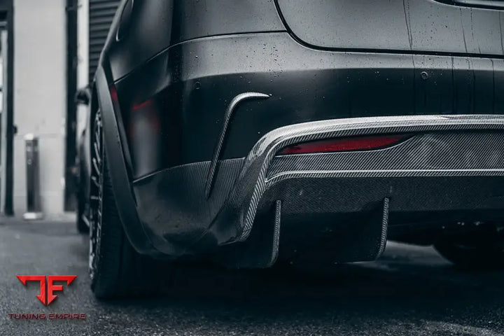 TESLA MODEL X SUV RZS STYLE CARBON FIBER REAR BUMPER CANARDS BSD