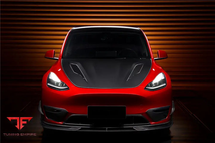TESLA MODEL Y IMP PERFORMANCE CARBON FIBER FRONT BUMPER CANARDS BSD