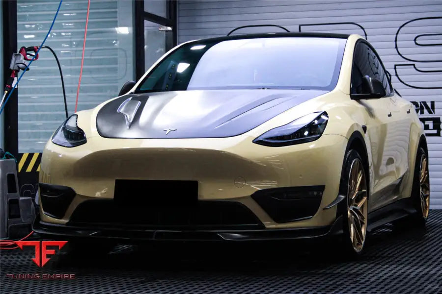 TESLA MODEL Y IMP PERFORMANCE CARBON FIBER FRONT BUMPER CANARDS BSD