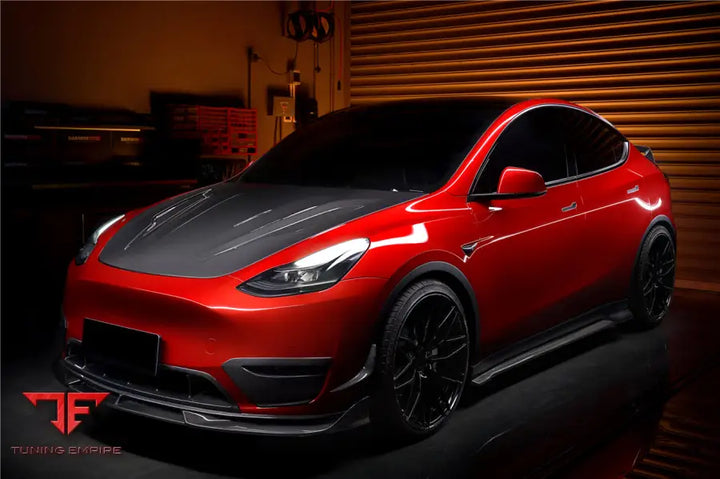 TESLA MODEL Y IMP PERFORMANCE CARBON FIBER FRONT BUMPER GRILLE BSD