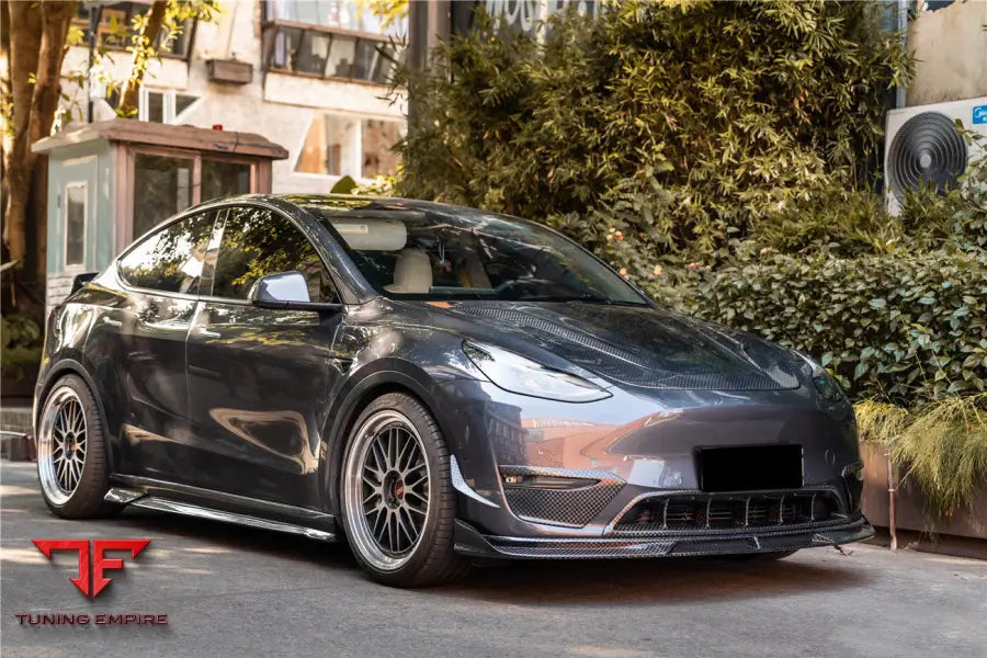 TESLA MODEL Y IMP PERFORMANCE CARBON FIBER FRONT BUMPER GRILLE BSD
