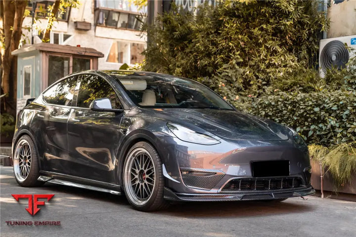 TESLA MODEL Y IMP PERFORMANCE CARBON FIBER FRONT BUMPER GRILLE BSD