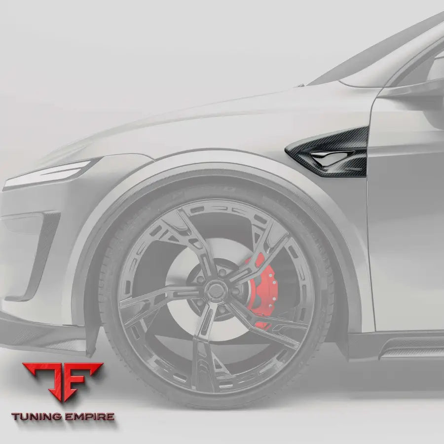 TESLA MODEL Y JUNIPER CARBON FIBER SIDE FENDER VENT TRIMS