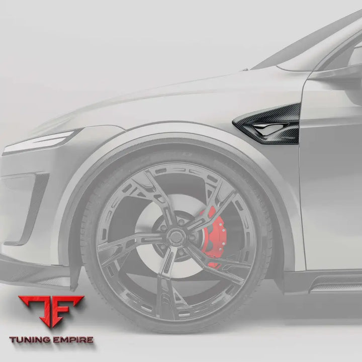 TESLA MODEL Y JUNIPER CARBON FIBER SIDE FENDER VENT TRIMS
