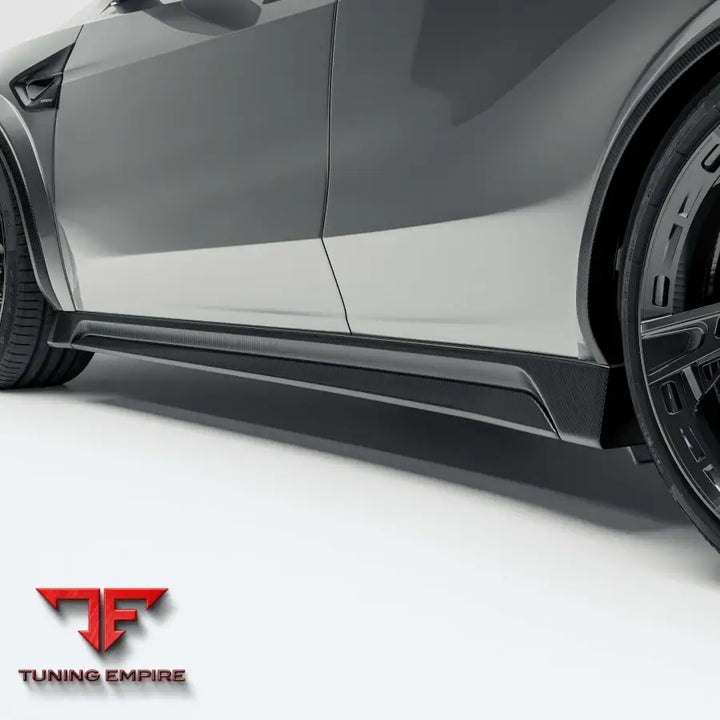 TESLA MODEL Y JUNIPER CARBON FIBER SIDE SKIRTS