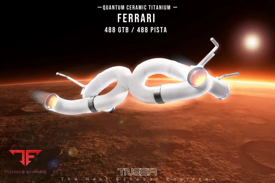 TNEER FERRARI 488 GTB CERAMIC COATED TITANIUM DOWNPIPE