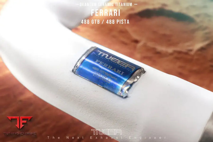 TNEER FERRARI 488 GTB CERAMIC COATED TITANIUM DOWNPIPE