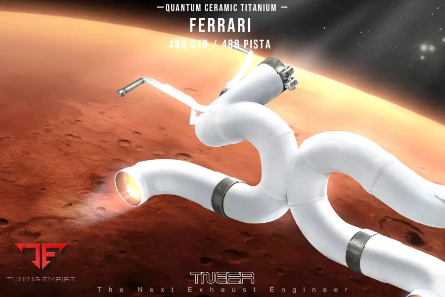 TNEER FERRARI 488 PISTA CERAMIC COATED TITANIUM DOWNPIPE