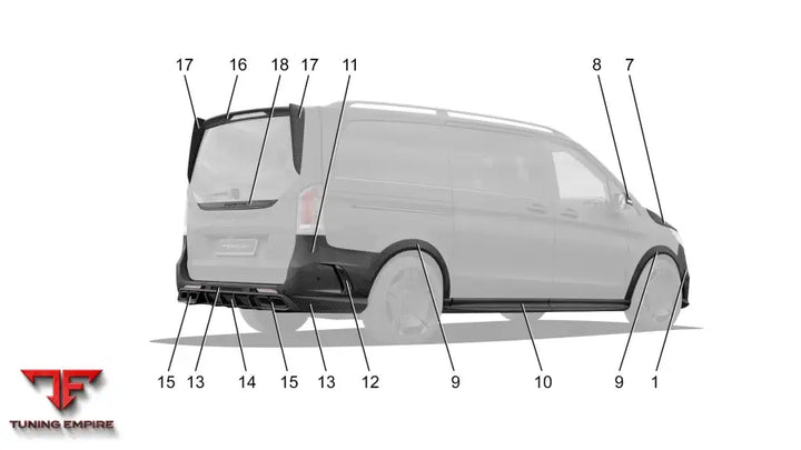 TOP CAR V-Class Inferno carbon side sills
