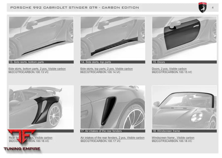 Top Car Porsche 992 Cabriolet Stinger Gtr - Carbon Edition