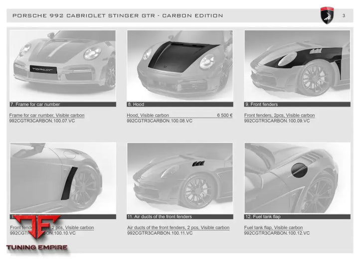 Top Car Porsche 992 Cabriolet Stinger Gtr - Carbon Edition