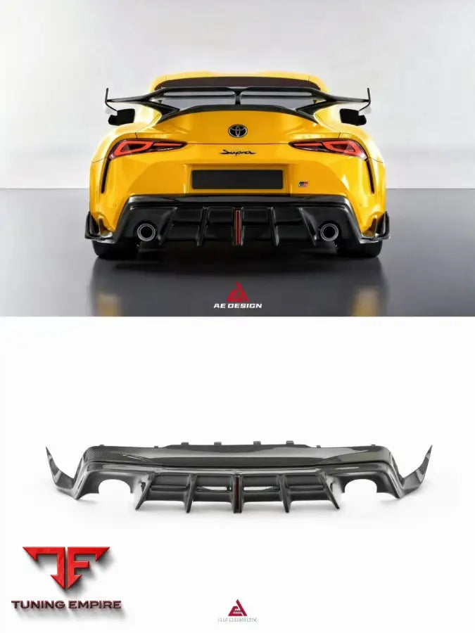 TOYOTA SUPRA MK5 A90 A91 3.0 2.0 2020-ON DRY PRE- PREG AE REAR DIFFUSER & CANARDS - Rear Diffuser