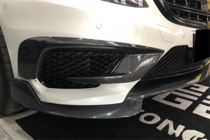 MERCEDES BENZ W222.1 S63 AMG BRS STYLE CARBON FIBER FRONT BUMPER AIR VENTS